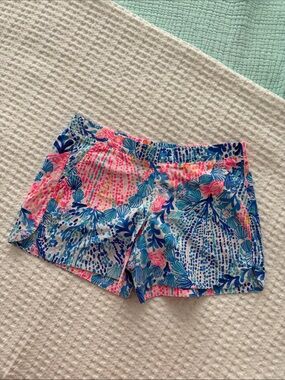 Lilly Pulitzer Pink & Blue Floral-Print Bermuda Shorts